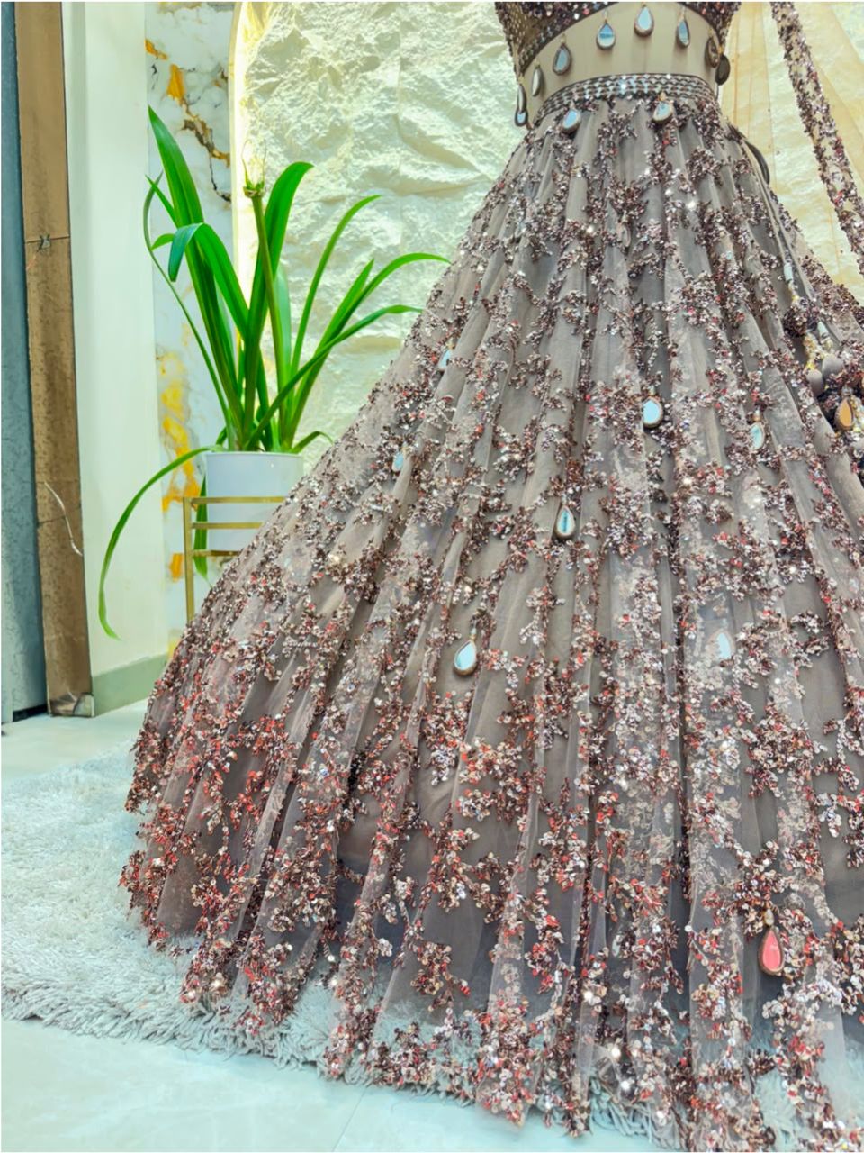 "COCOA CRYSTAL COUTURE LEHENGA"