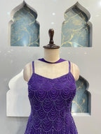 "ROYAL AMETHYST BEADED SHARARA"