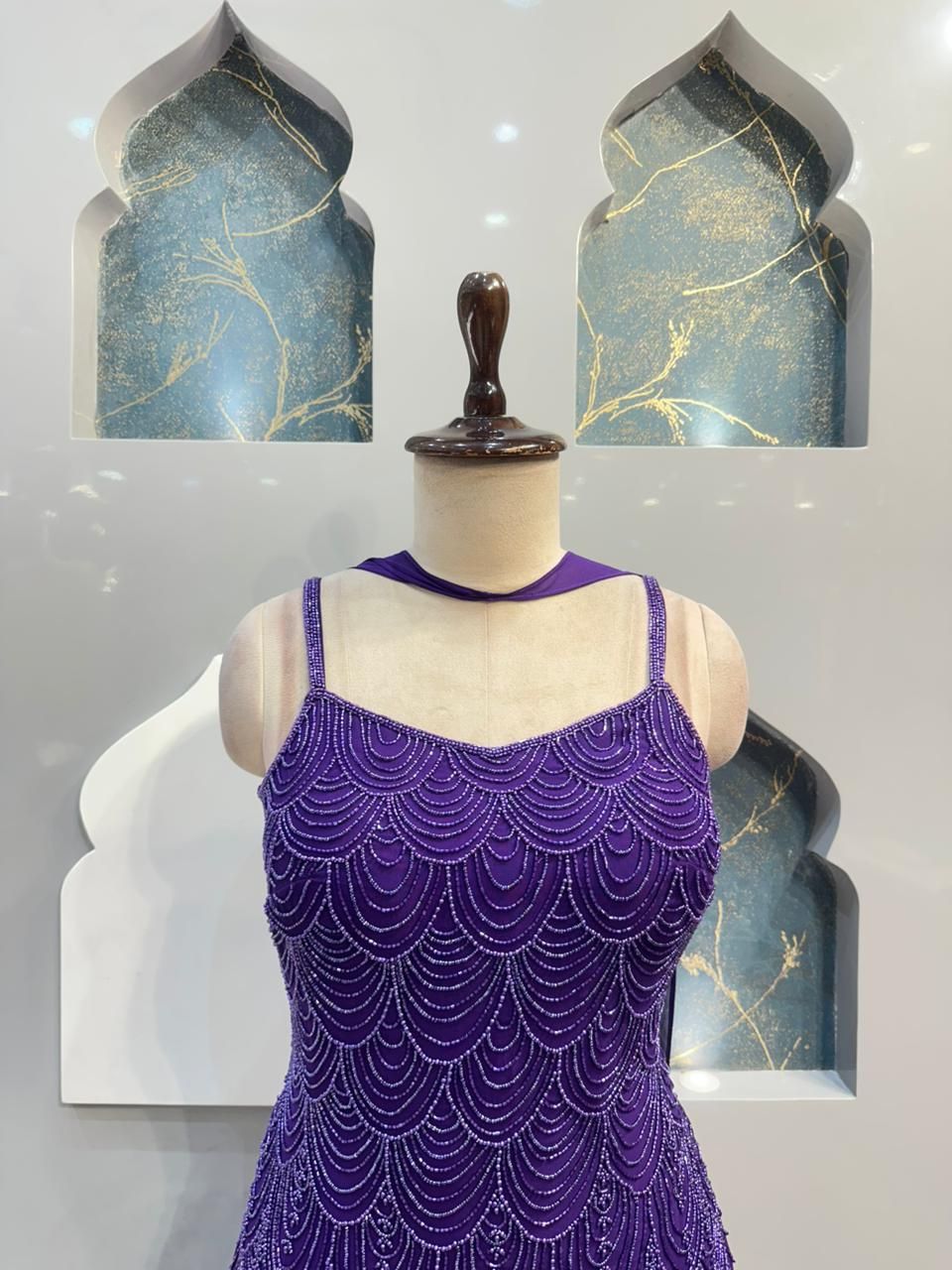 "ROYAL AMETHYST BEADED SHARARA"
