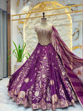 "ROYAL PLUM BLOOM LEHENGA"