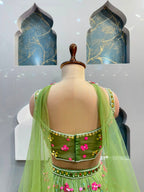 "EMERALD BLOOM FLORAL EMBROIDERED LEHENGA"