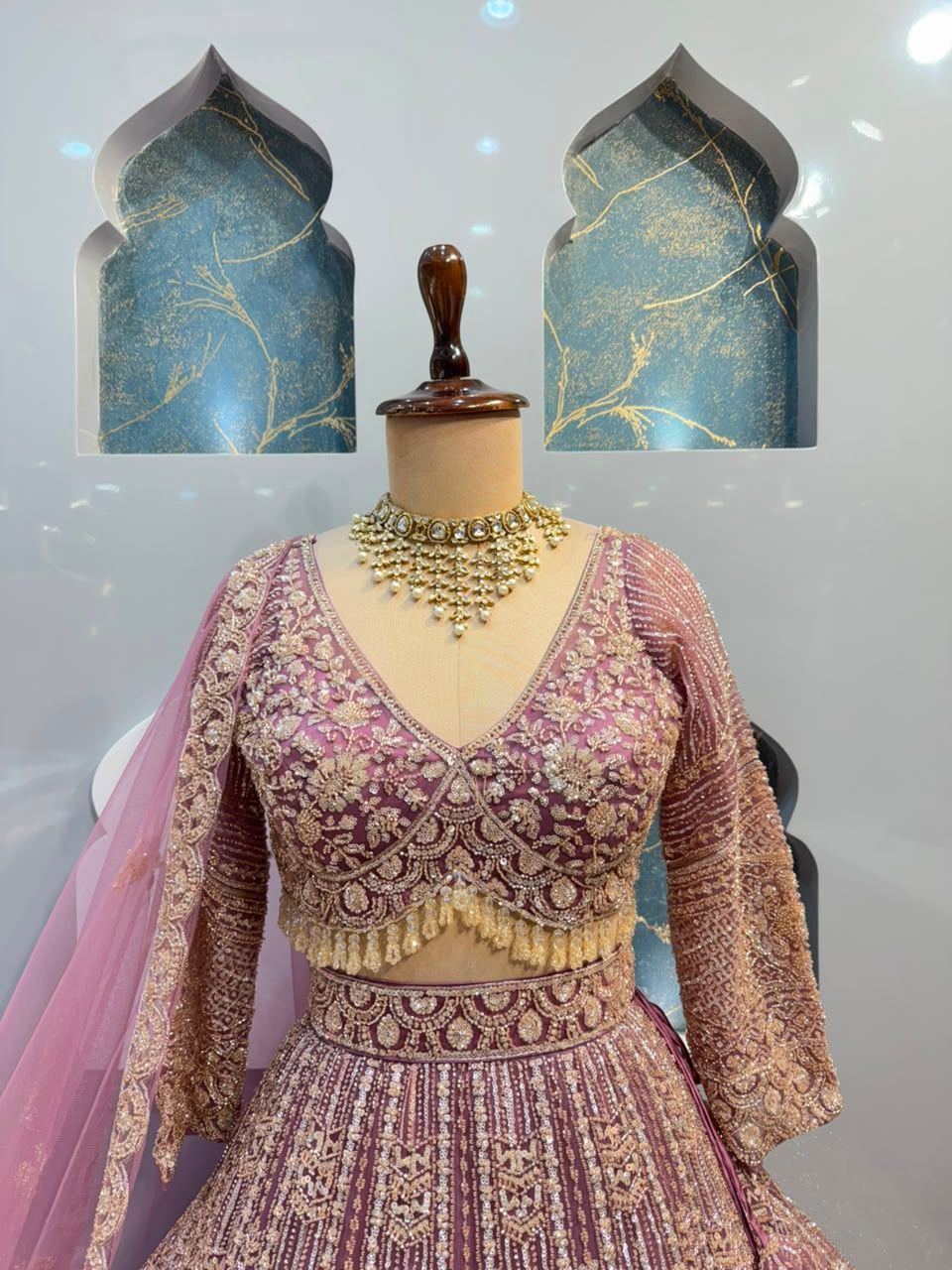 "ROSE QUARTZ REGAL LEHENGA"