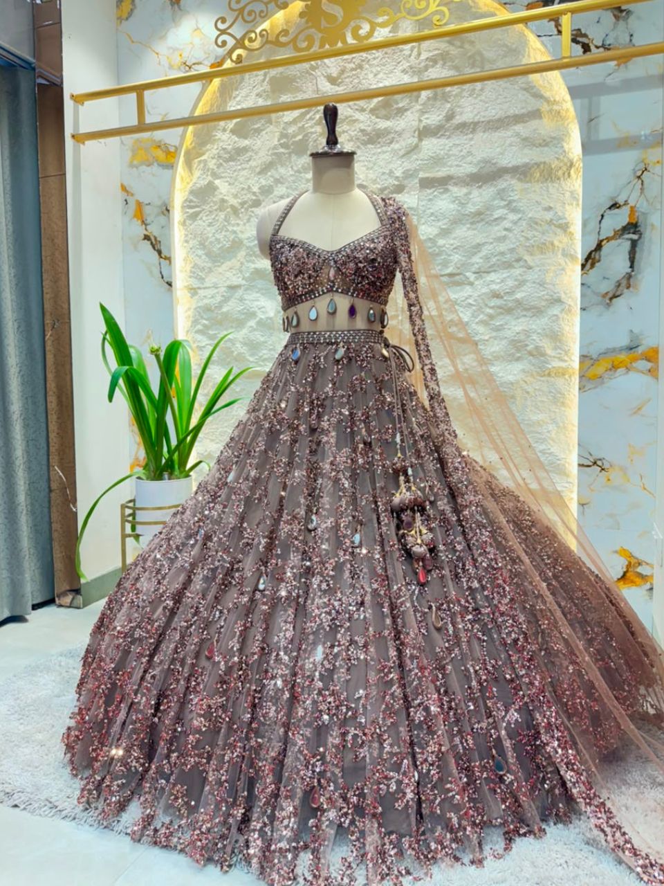 "COCOA CRYSTAL COUTURE LEHENGA"