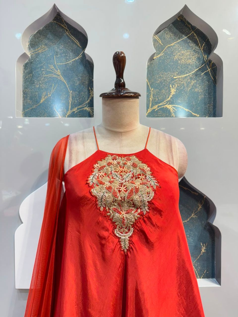 "CRIMSON BLOOM EMBELLISHED INDO-WESTERN"