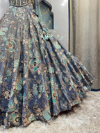 "MID NIGHT BLOOM COUTURE LEHENGA"