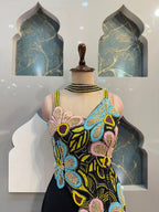 "MIDNIGHT BLACK FLORAL EMBROIDERED INDO-WESTERN"