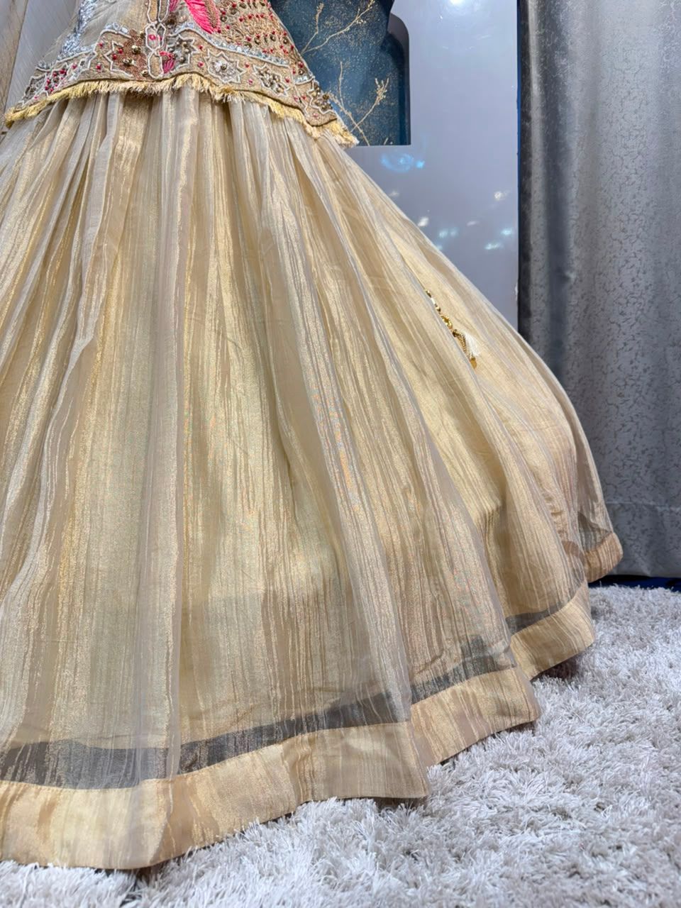 "ROYAL IVORY ZARI EMBROIDERED LEHENGA"