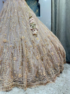 "CELESTIAL CHAMPAGNE EMBROIDERED LEHENGA"
