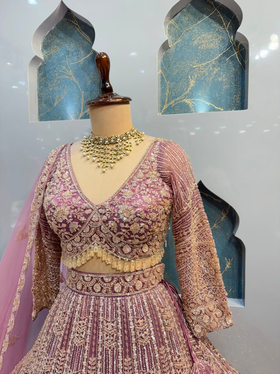 "ROSE QUARTZ REGAL LEHENGA"