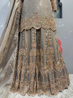 "SMOKEY GREY CRYSTAL EMBELLISHED SHARARA"