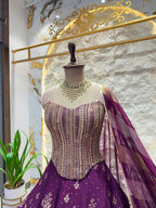 "ROYAL PLUM BLOOM LEHENGA"