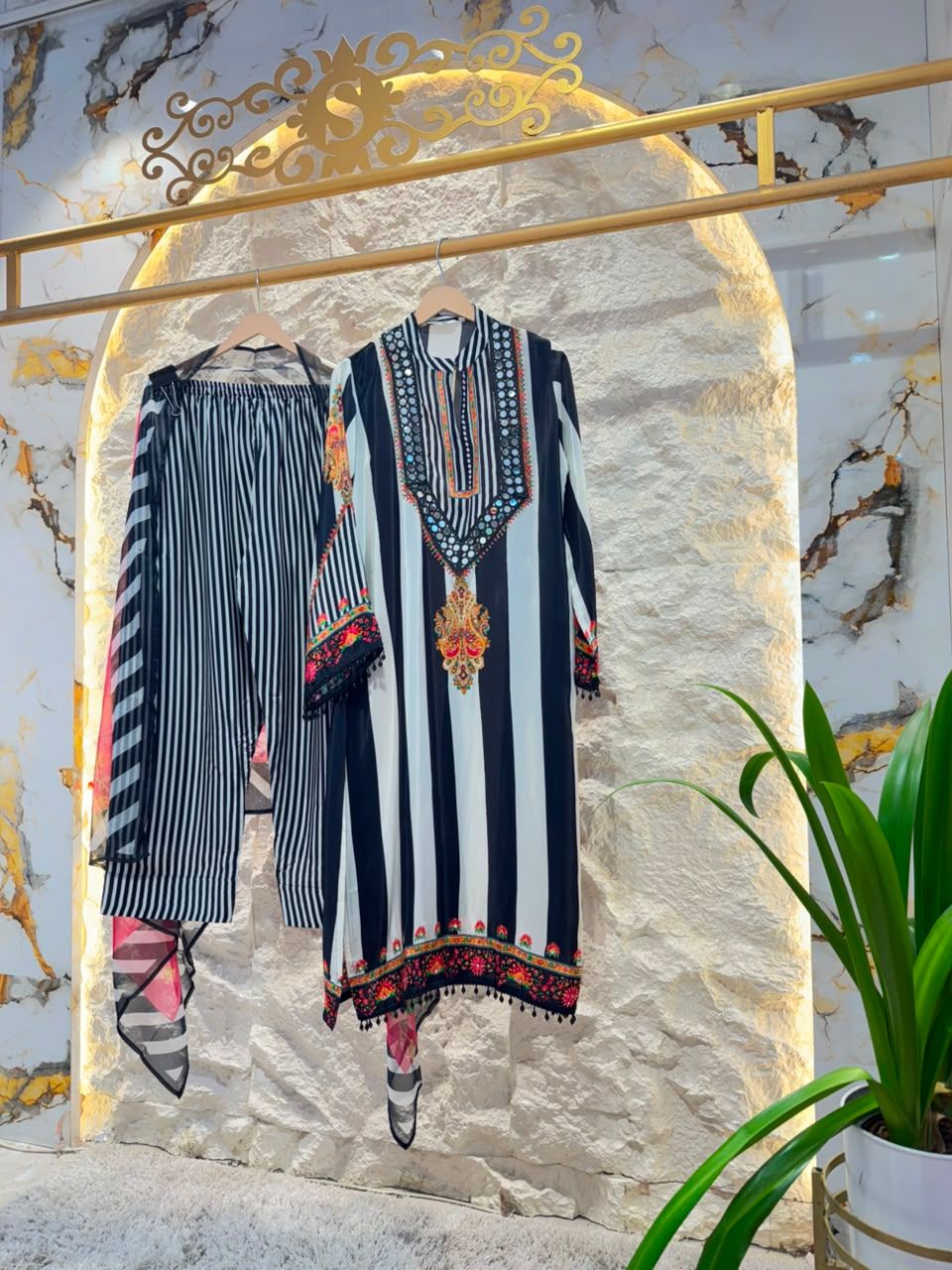 "MIDNIGHT MUSE MULTICOLOUR EMBROIDERED SUIT"