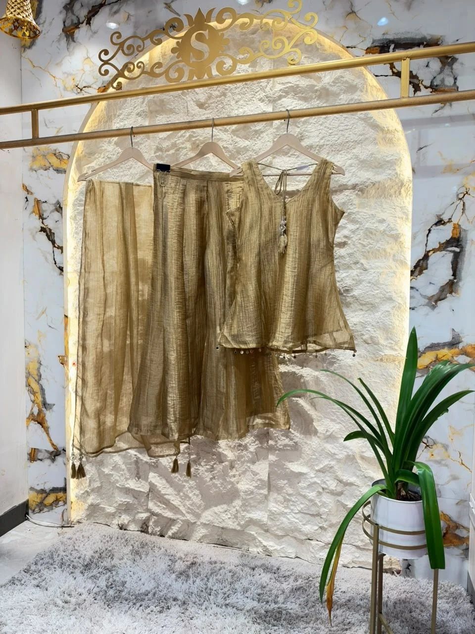 "CHAMPAGNE GOLD EMBELLISHED INDO-WESTERN"