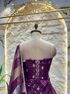 "ROYAL PLUM BLOOM LEHENGA"