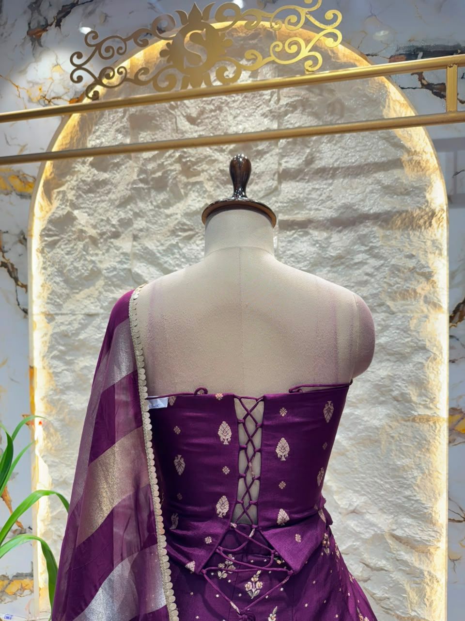 "ROYAL PLUM BLOOM LEHENGA"
