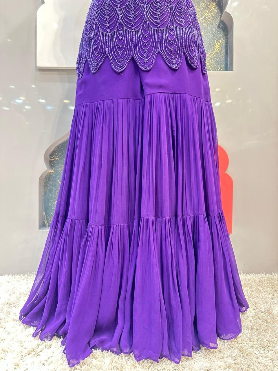 "ROYAL AMETHYST BEADED SHARARA"