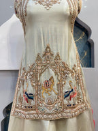 "IVORY HERITAGE EMBROIDERED SHARARA"