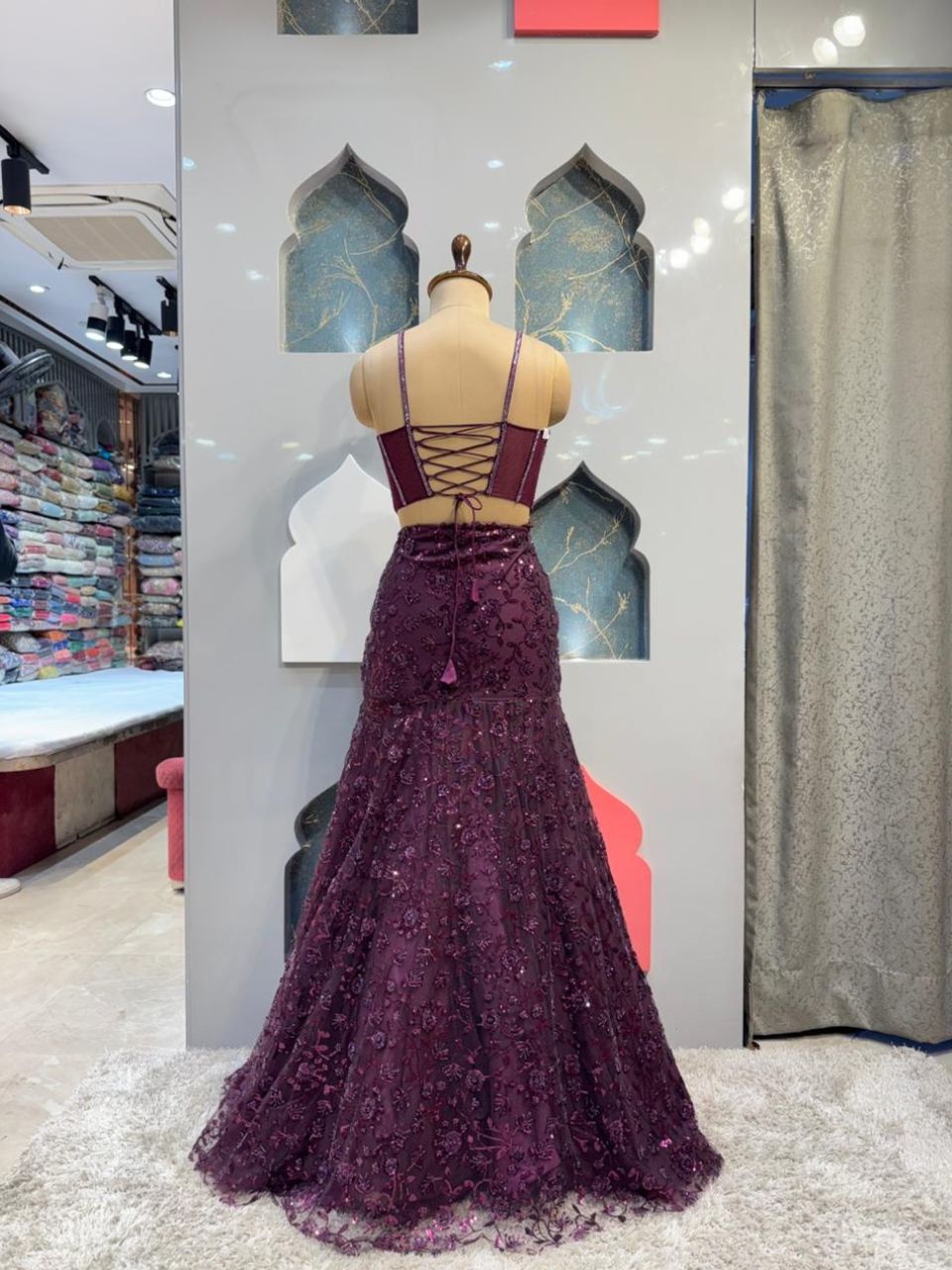 "ROYAL PLUM EMBELLISHED MEMAID"