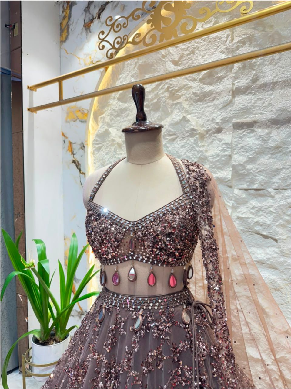 "COCOA CRYSTAL COUTURE LEHENGA"