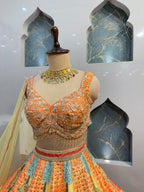 "ROYAL RANGREJ GARDEN PRINTED LEHENGA"