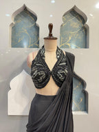 "MIDNIGHT NOIR EMBELLISHED DRAPE SAREE"