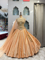 "PEACH PEARL EMBELLISHED ROYAL LEHENGA"