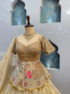 "ROYAL IVORY ZARI EMBROIDERED LEHENGA"