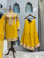 "SUNSHINE YELLOW FLORAL SHARARA"