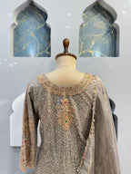 "SMOKEY GREY CRYSTAL EMBELLISHED SHARARA"