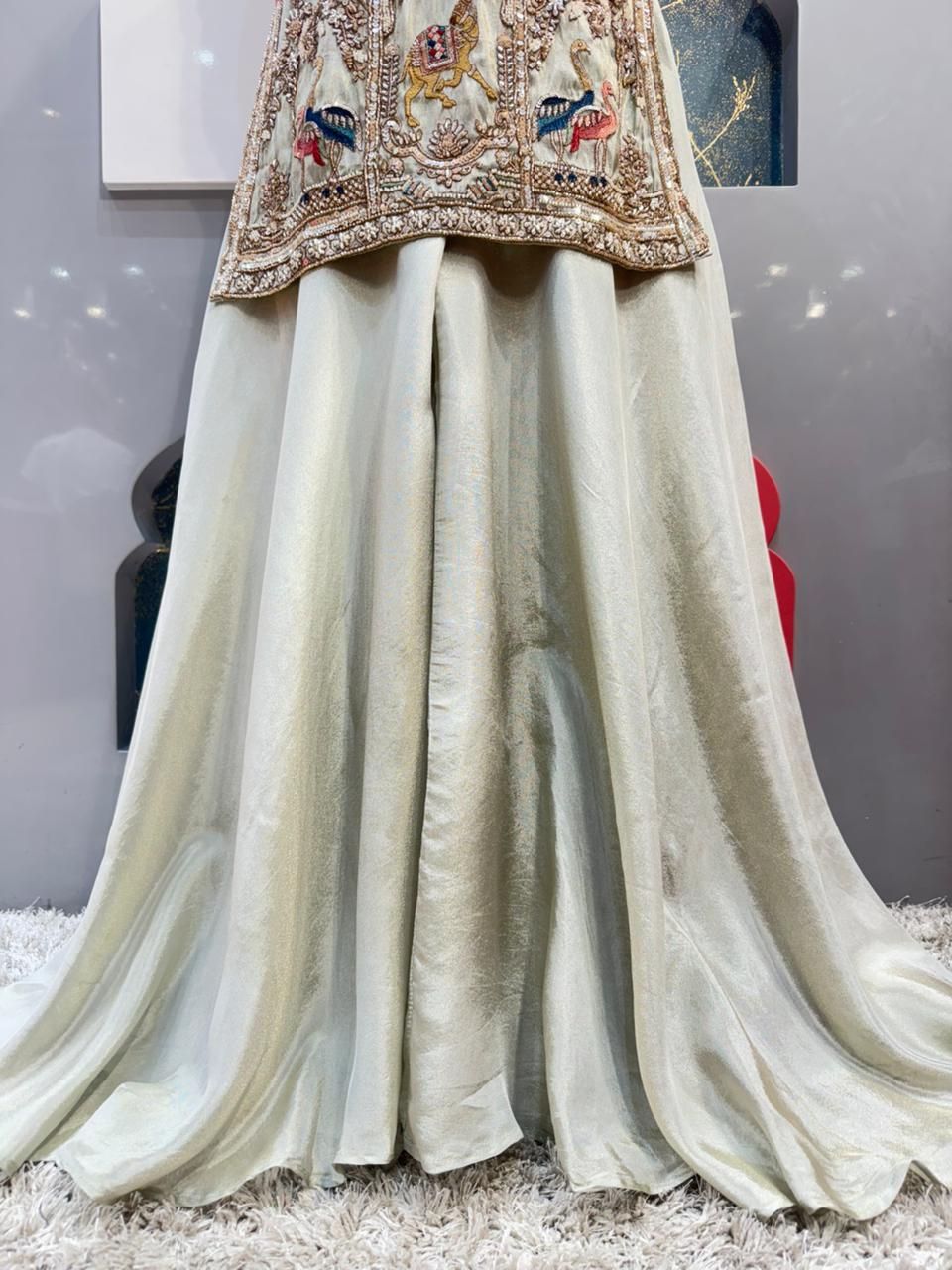 "IVORY HERITAGE EMBROIDERED SHARARA"