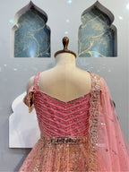 "BLUSH PINK ROSE GOLD EMBELLISHED LEHENGA"
