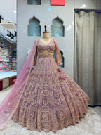 "ROSE QUARTZ REGAL LEHENGA"
