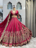 "ROYAL RUBY EMBROIDERED LEHENGA"