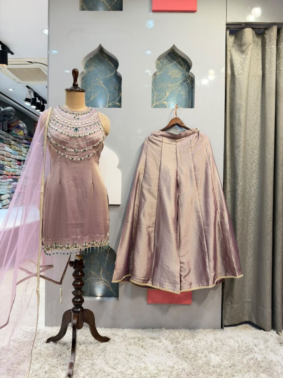 "BLUSH EMERALD COUTURE SHARARA"