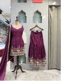 "ROYAL PLUM EMBROIDERED SHARARA"