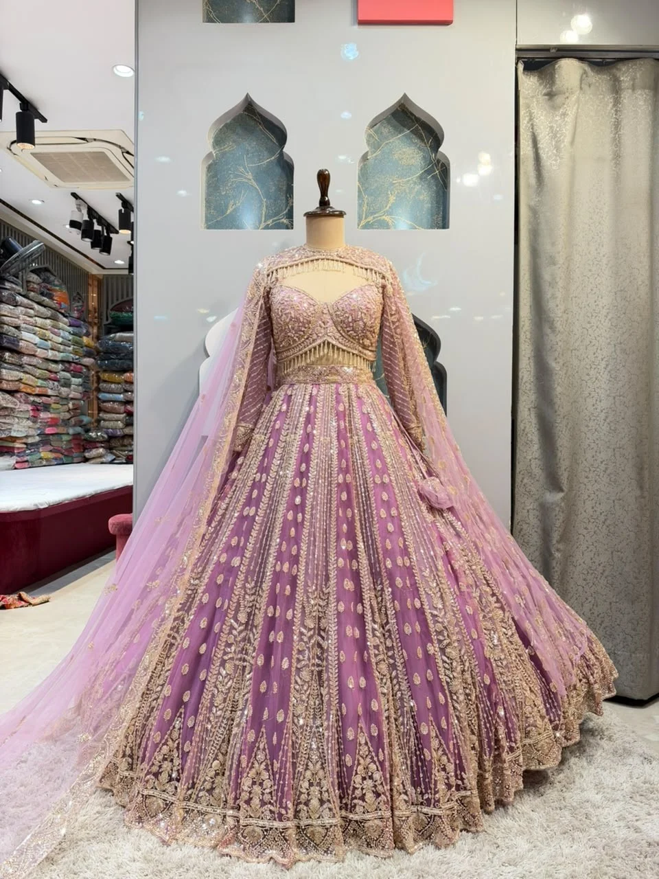 "ROYAL MAUVE EMBROIDERED LEHENGA"