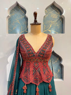"TEAL TWILIGHT INDO-WESTERN"