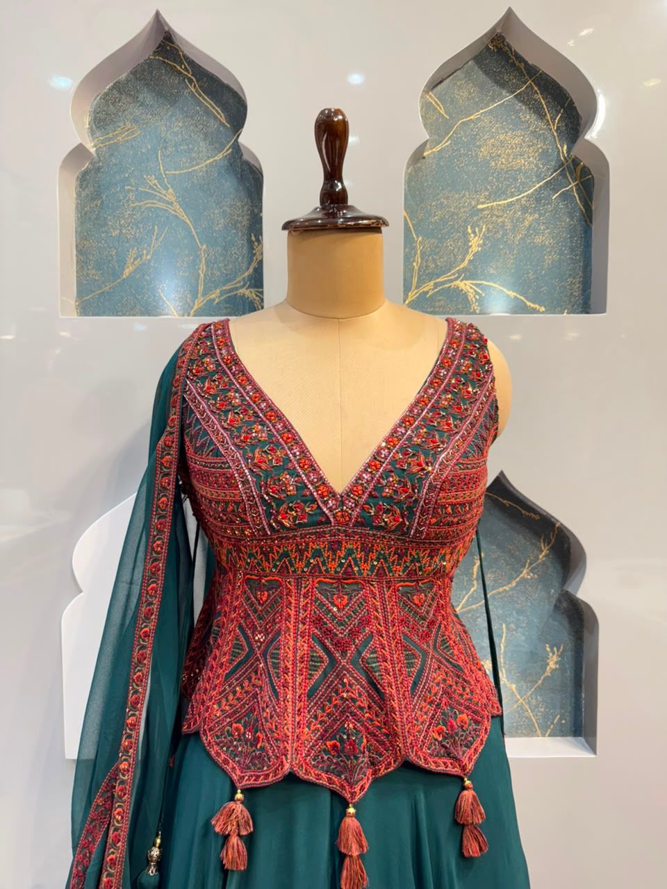 "TEAL TWILIGHT INDO-WESTERN"
