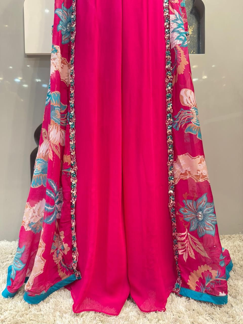 "FUCHSIA BLOOM INDO-WESTERN"