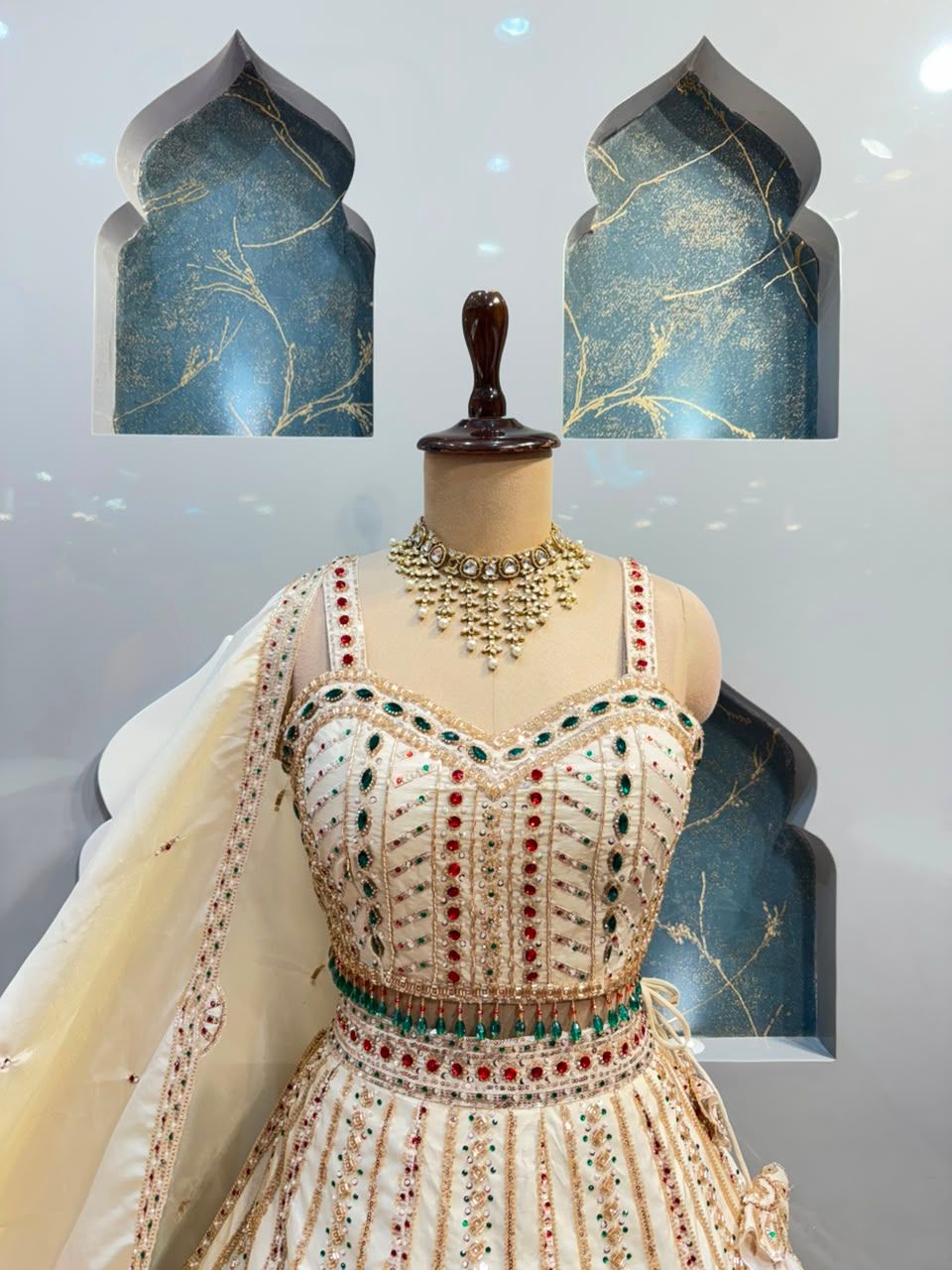 "IVORY ROYAL ZARI EMBROIDERED LEHENGA"
