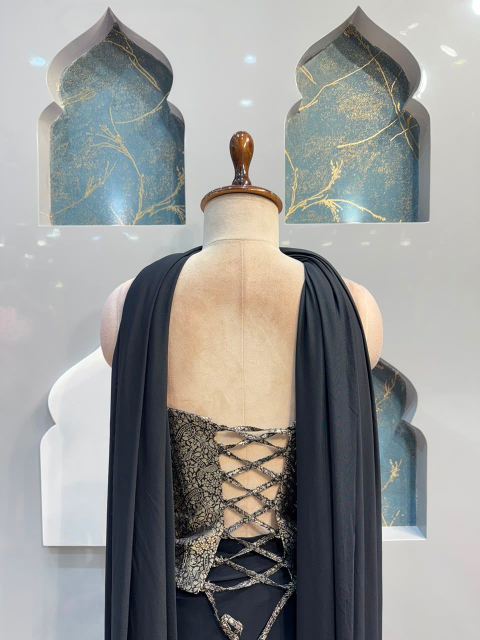 "MIDNIGHT GLOW DRAPE IND0WESTERN"
