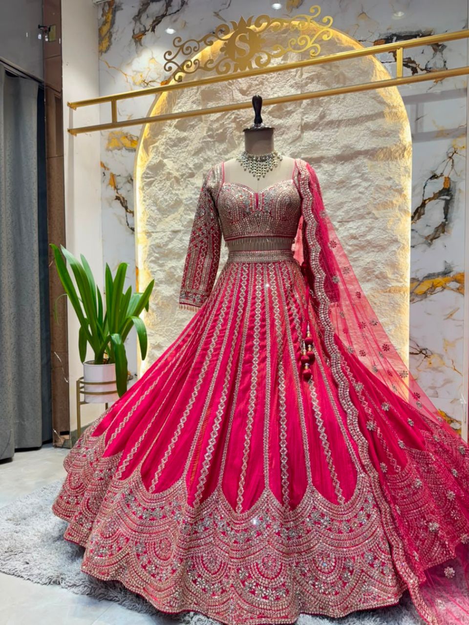 "FUCHSIA ROYALE EMBROIDERED LEHENGA"