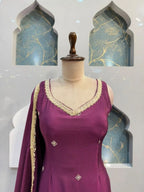 "ROYAL PLUM EMBROIDERED SHARARA"