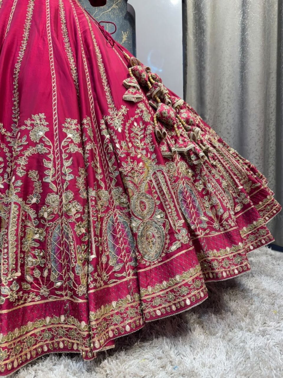 "ROYAL RUBY EMBROIDERED LEHENGA"