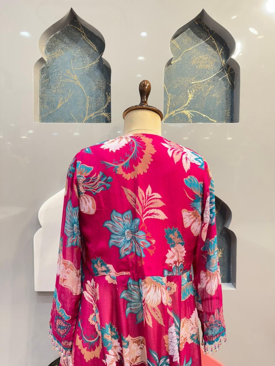 "FUCHSIA BLOOM INDO-WESTERN"