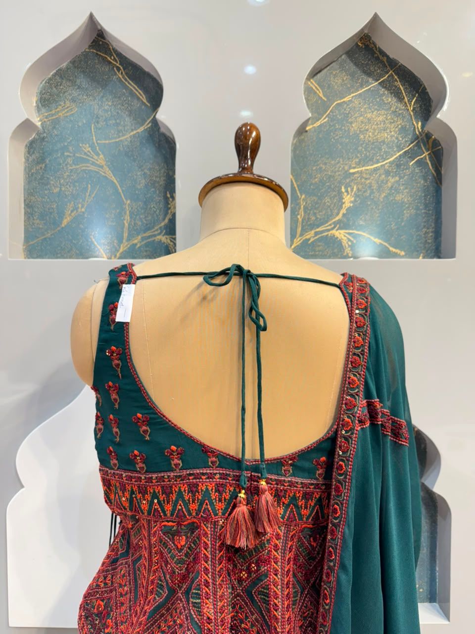 "TEAL TWILIGHT INDO-WESTERN"