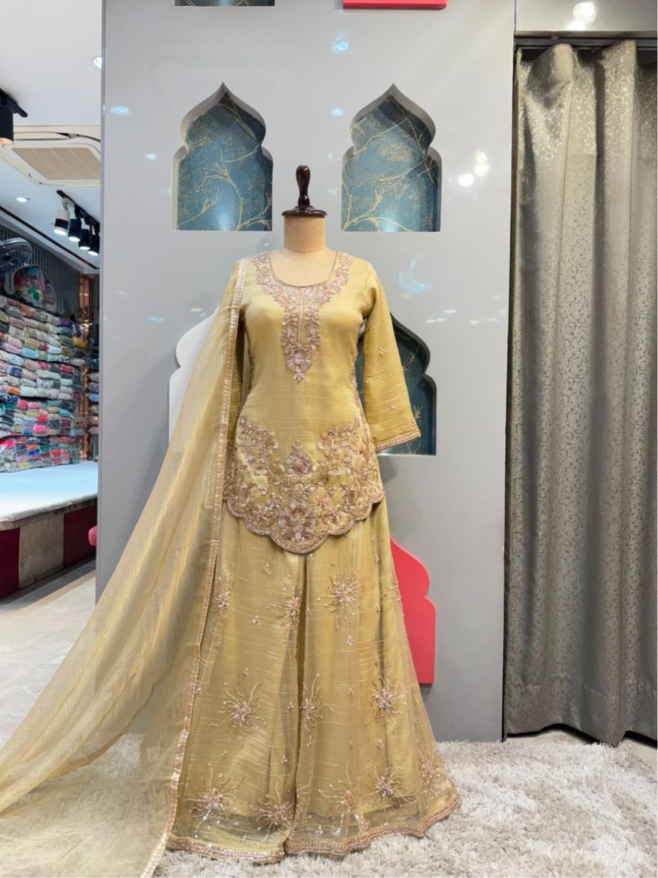 "LUXE GOLD FESTIVE SHARARA"