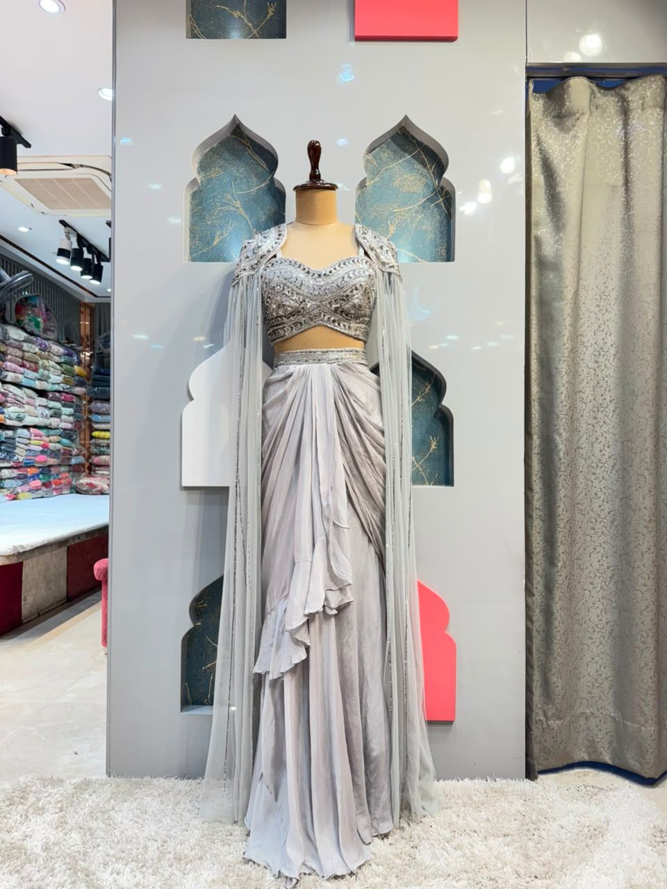 "MOONSTONE DRAPE INDO-WESTERN"