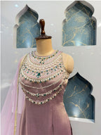 "BLUSH EMERALD COUTURE SHARARA"