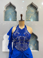 "ROYAL SAPPHIRE DRAPED INDO-WESTERN"
